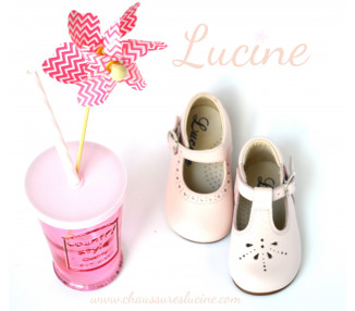 Chaussures Bottillons Salomé bébé à boucle Aloïs - cuir ROSE pâle