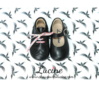 Chaussures Babies Charles IX Alice à boucle - cuir NOIR