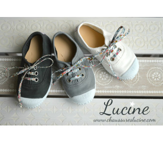BLANC -Toiles à lacets et élastiques