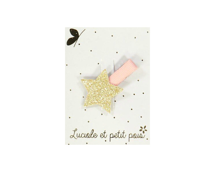Barrette Etoile or/rose - pince CROCODILE Barrette Etoile or/rose - pince CROCODILE