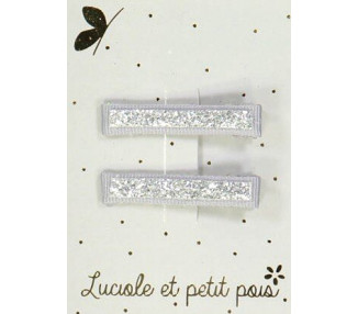 Barrettes pinces CROCO – Argent (paires)