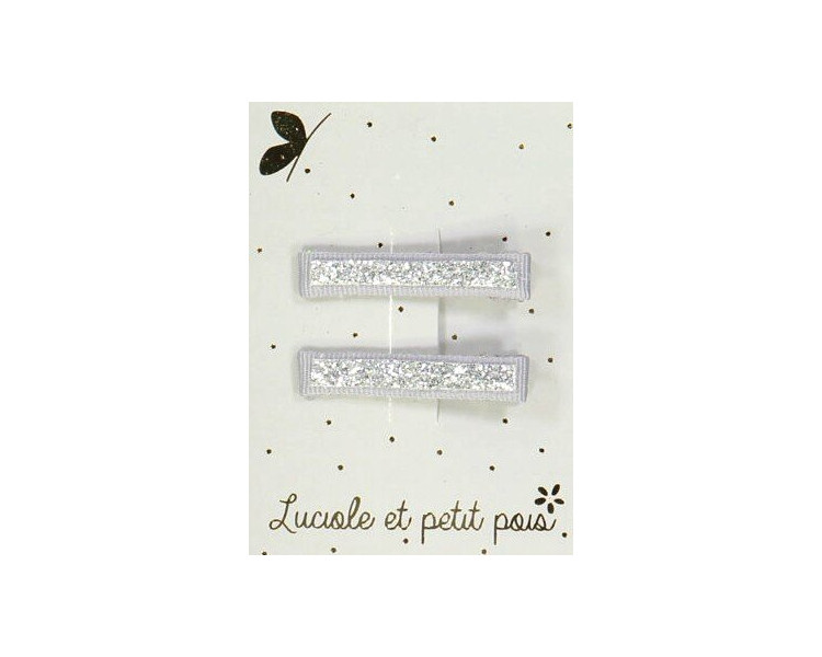 Barrettes pinces CROCO – Argent (paires)