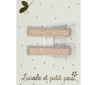 Barrettes pinces CROCO – Rose (paires)