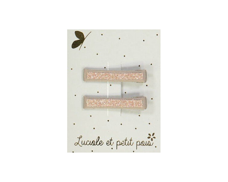 Barrettes pinces CROCO – Rose (paires)