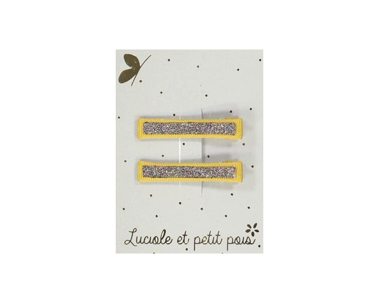 Barrettes pinces CROCO – Moutarde (paires)