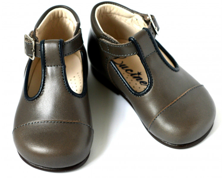Chaussures bébé bottillons Salomé à boucle Alexandre - cuir GRIS taupe