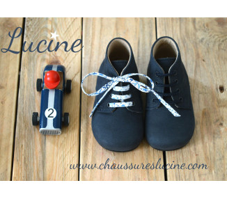 Chaussures bébé bottillons Arthur - nubuck BLEU MARINE