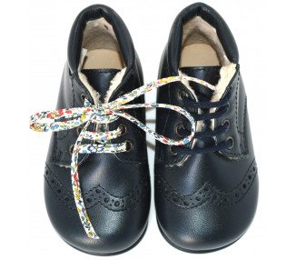 Chaussures bébés mixtes en cuir fourré laine chaude