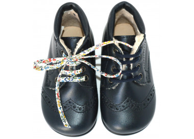 Chaussures bébés mixtes en cuir fourré laine chaude