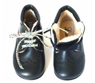 Chaussures Bottillons Fourrés Angèle - cuir MARINE
