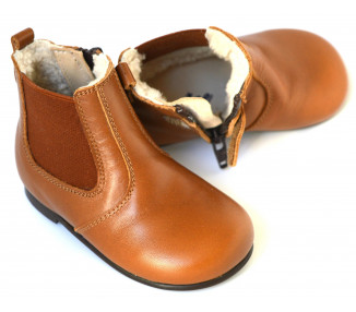 Boots Bottines Fourrées Romane - cuir CAMEL