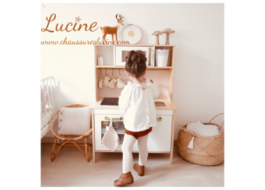 Chaussures rétro pour fille en cuir camel