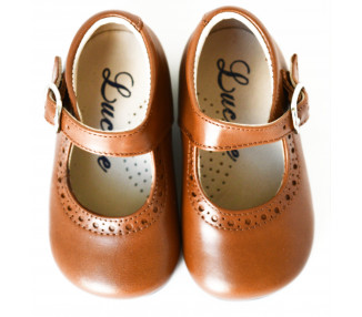 Chaussures Babies Charles IX Alice à boucle - cuir CAMEL