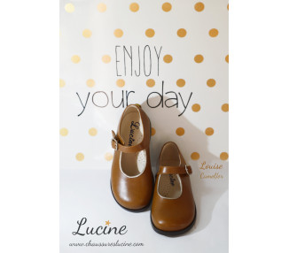 Chaussures Louise RESISTANTES fille à boucle - cuir camel or