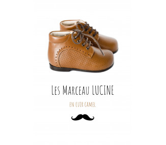 Chaussures bébé bottillons à lacets Marceau - cuir CAMEL