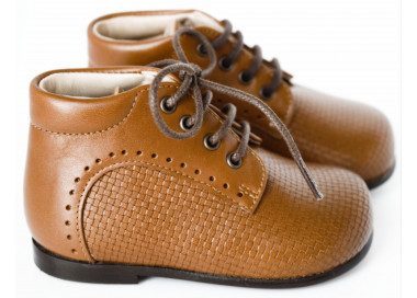 Bottillons mixtes en cuir tressé excellent maintien