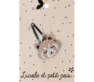 Barrette panda roux – Rose