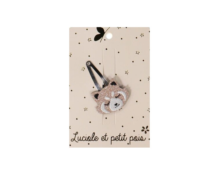 Barrette panda roux – Rose