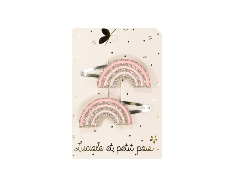Barrette arc-en-ciel – Rose (paire) Barrette arc-en-ciel – Rose (paire)