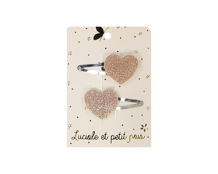 Barrettes coeurs – Rose (paire)