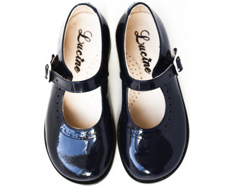Chaussures Louise RESISTANTES fille à boucle - cuir vernis bleu marine