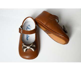 Chaussons bébé SOUPLES Mini-Alice noeud