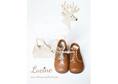 Chaussures pour bébé fille et garçon en cuir doublé laine de mouton chaude