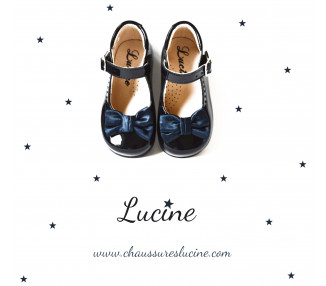 Chaussures Babies Charles IX Alice à boucle Noeud - vernis MARINE