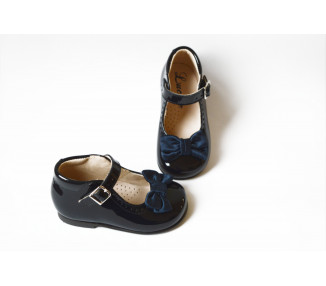 Chaussures Babies Charles IX Alice à boucle Noeud - vernis MARINE