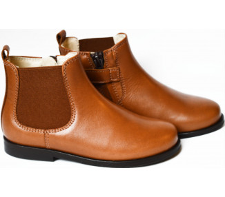 Boots bottines RESISTANTES élastique - cuir camel