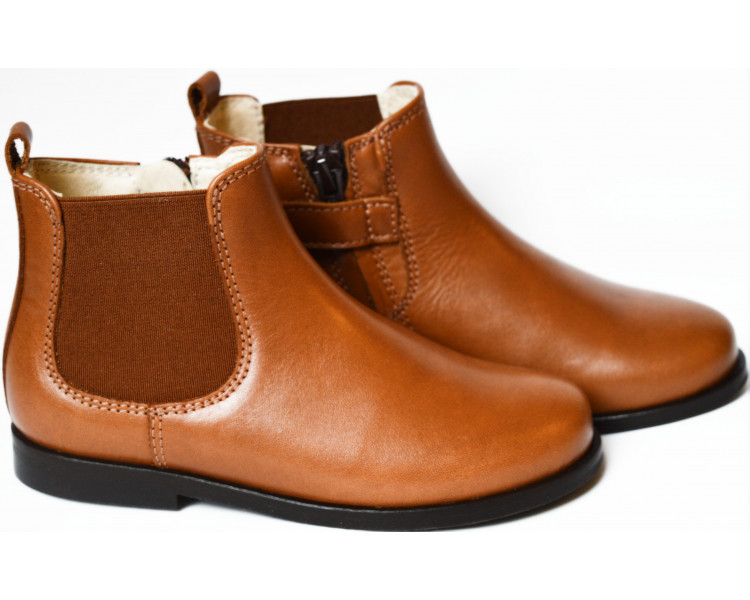 Boots bottines RESISTANTES élastique - cuir camel