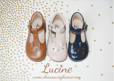 Bottillons montants pour filles en cuir confortable à noeuds