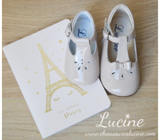 Chaussures roses en cuir vernis pour bébés filles