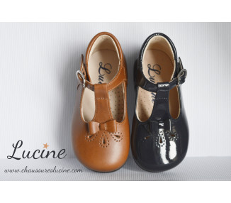 Chaussures de cérémonies pour bébés filles en cuir