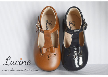 Chaussures de cérémonies pour bébés filles en cuir
