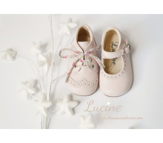 Chaussures Babies Charles IX Alice à boucle - cuir ROSE pâle