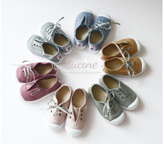 Tennis baskets en toiles coton bio souples confortables pour bébé enfant et adulte