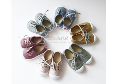 Tennis baskets en toiles coton bio souples confortables pour bébé enfant et adulte