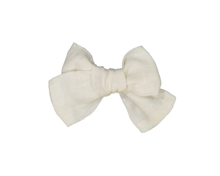 Barrette NOEUD pince crocodile - LIN ECRU Barrette NOEUD pince crocodile - LIN ECRU