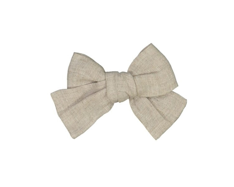 Barrette NOEUD pince crocodile - LIN TAUPE Barrette NOEUD pince crocodile - LIN TAUPE