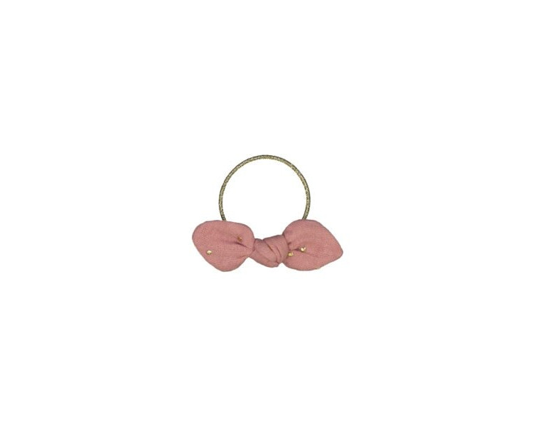Elastique noeud - Vieux rose pois OR Elastique noeud - Vieux rose pois OR