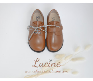 Chaussures enfant RESISTANTES SCRATCH Gaël - cuir CAMEL