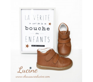 Chaussures garçon souples SCRATCH Achille - cuir CAMEL