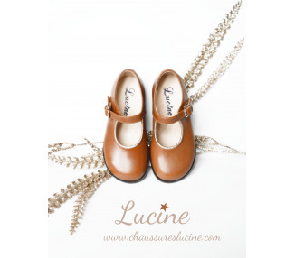 Chaussures Louise RESISTANTES fille à boucle - cuir camel or