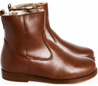 Boots FOURRES RESISTANTES Mixtes- cuir COGNAC
