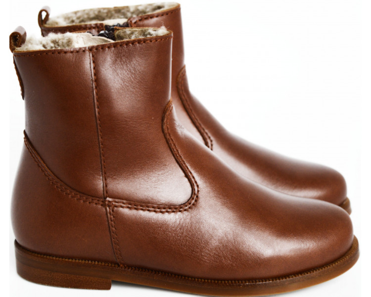 Boots FOURRES RESISTANTES Mixtes- cuir COGNAC