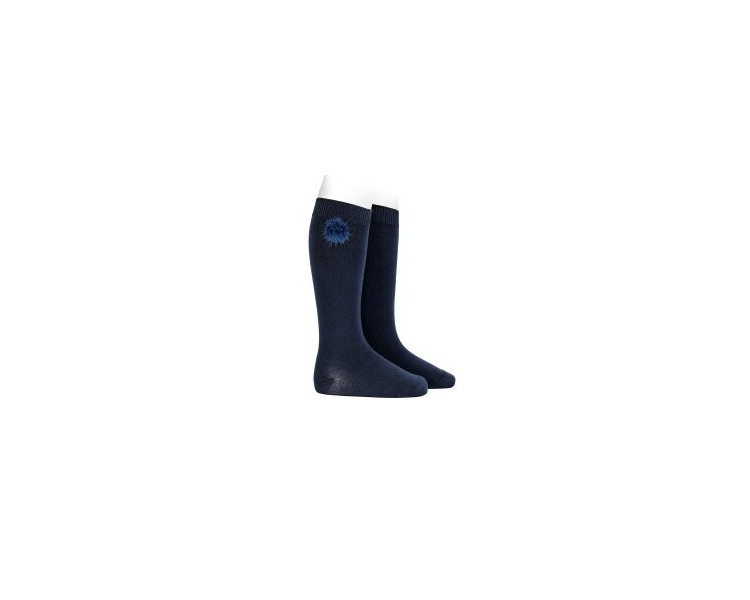MARINE - Chaussettes hautes Pompon MARINE - Chaussettes hautes Pompon