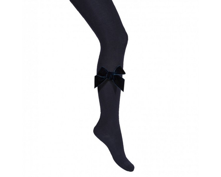 COLLANTS noeud VELOURS - Bleu MARINE