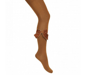 COLLANTS noeud VELOURS - COGNAC