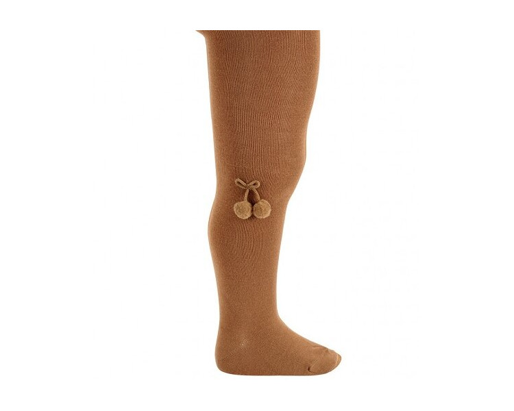 COLLANTS lisses POMPONS - COGNAC COLLANTS lisses POMPONS - COGNAC